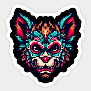 Japanese Bat Mask Sticker